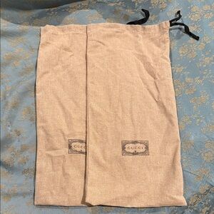 Gucci Tan Dust Bags with Black Ties